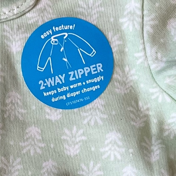 NWT Carter’s 2-way Zipper Sleep & Play. Mint green WITH Swan. NEWBORN - Picture 3 of 6
